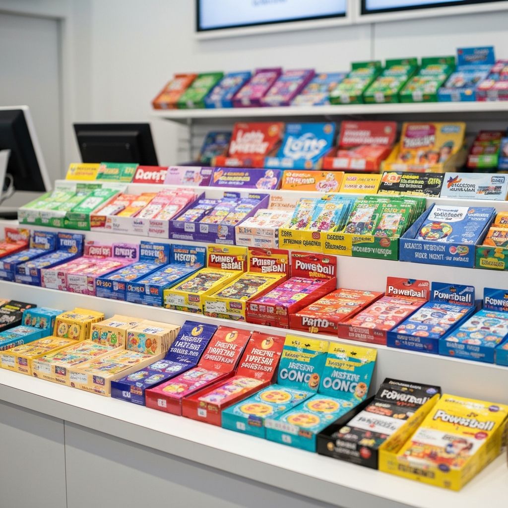 Lotto and Powerball lottery tickets and Instant Scratch-Its vouchers